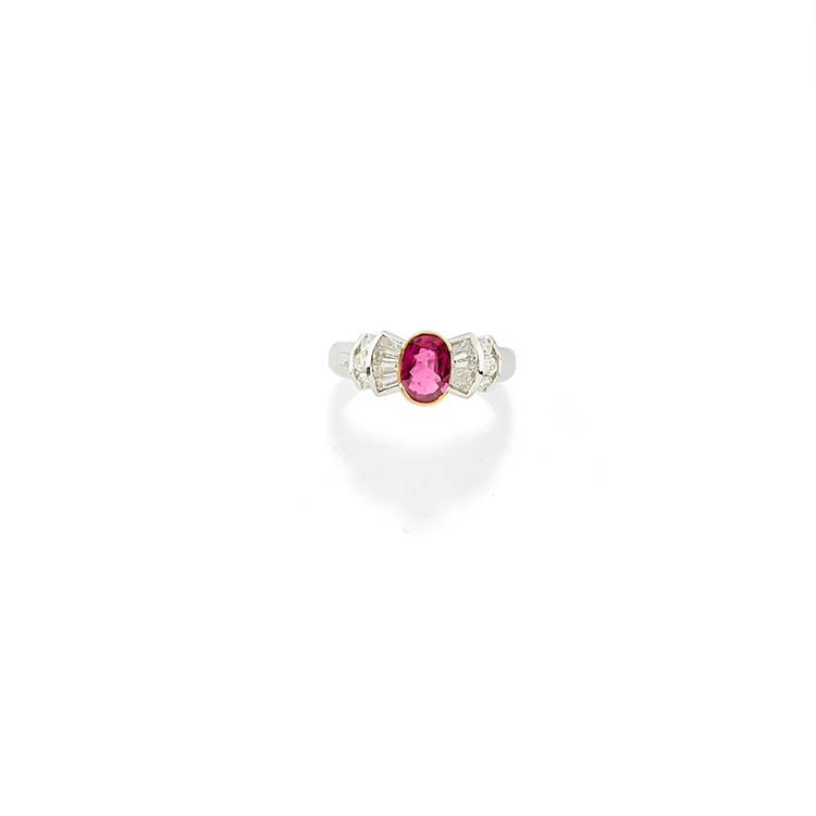 A 18K two-color gold, ruby and ... 