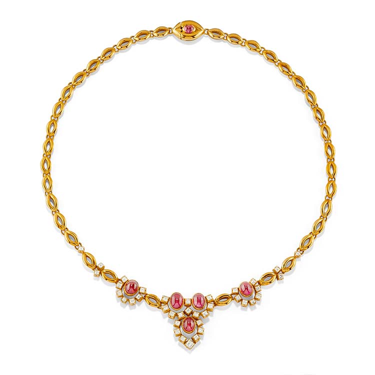 A 18K yellow gold, ruby and ... 