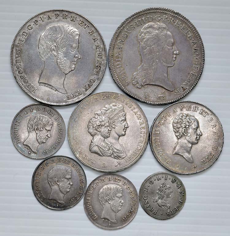 Firenze. 8 monete in argento di ... 