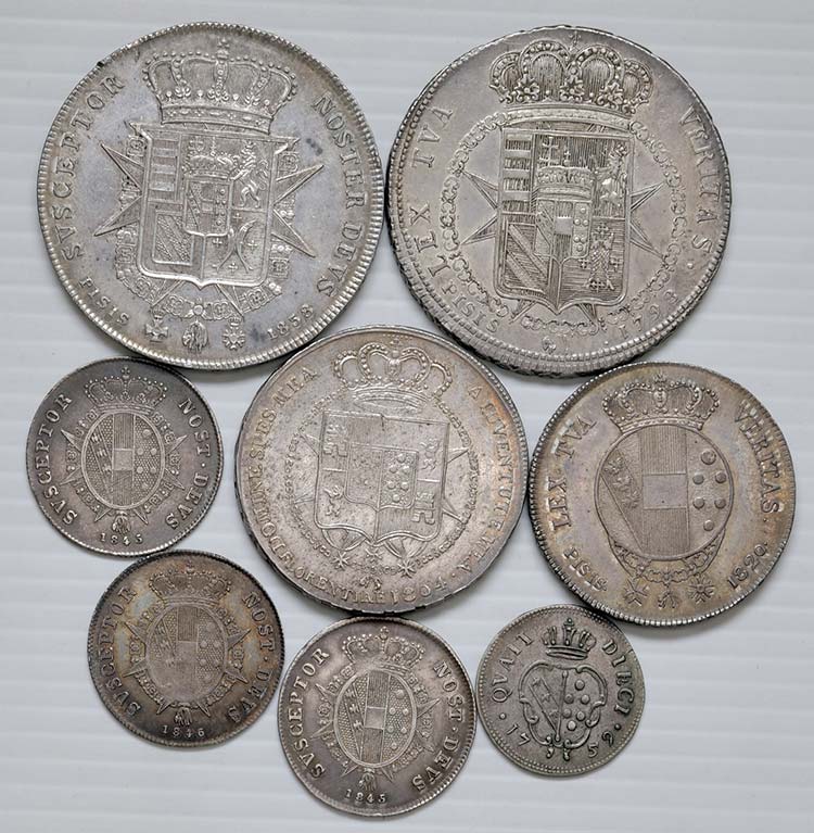 Firenze. 8 monete in argento di ... 
