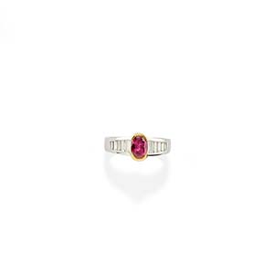 A 18K two-color gold, ruby and diamond ... 