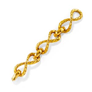 A 18K yellow gold bracelet, defectsWeight g ... 