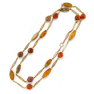 A low-carat gold and gemstone necklaceWeight ... 