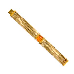 A 18K yellow gold and amber braceletWeight g ... 