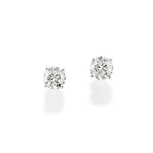 A 18K white gold and diamond earringsWeight ... 