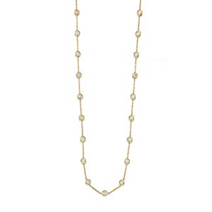 A 18K yellow gold and diamond necklaceWeight ... 