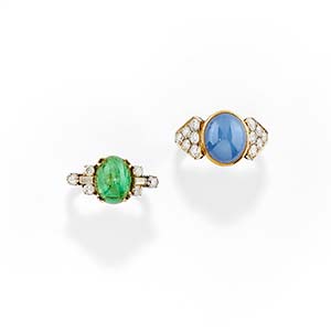 Two low-carat gold, 18K two-color gold, ... 