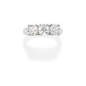 A 18K white gold and diamond trilogy ring, ... 