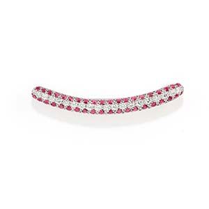A 18K white gold, ruby and diamond ... 