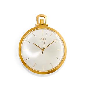 A 18K yellow gold pocket watch, Omega, with ... 