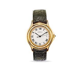 A 18K yellow gold wristwatch, Cartier ... 