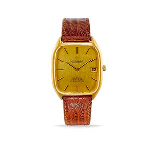 A 18K yellow gold wristwatch, Omegamm ... 