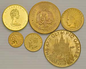 Varie. 5 monete in oro ... 