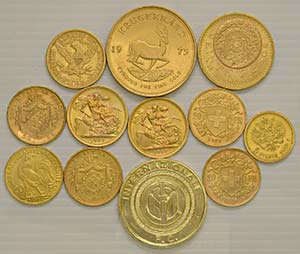 Varie. 11 monete in oro, fa parte del lotto ... 