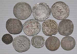 Francia. 12 monete in argento, mistura e ... 