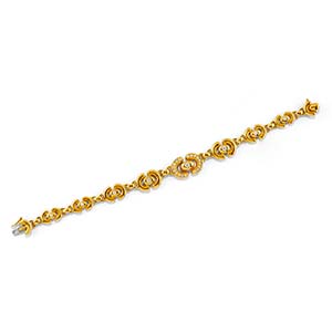 A 18K yellow gold and diamond braceletWeight ... 