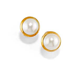 A 18K yellow gold and mabé pearl ... 