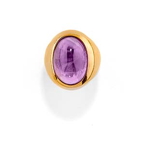 A 18K yellow gold and amethyst ringWeight g ... 