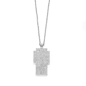 A 18K two-color gold and diamond pendant, ... 