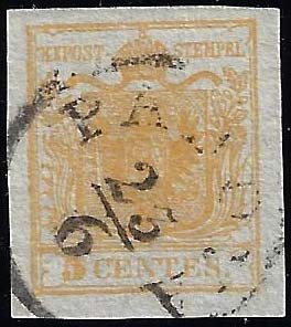 1850 - 5 cent. giallo ocra, con ... 