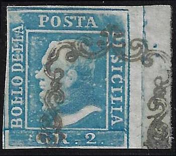 1859 - 2 grana azzurro, II tavola, ... 