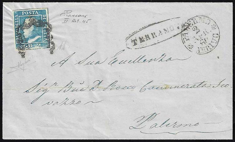 1860 - 2 grana azzurro, II tavola, ... 