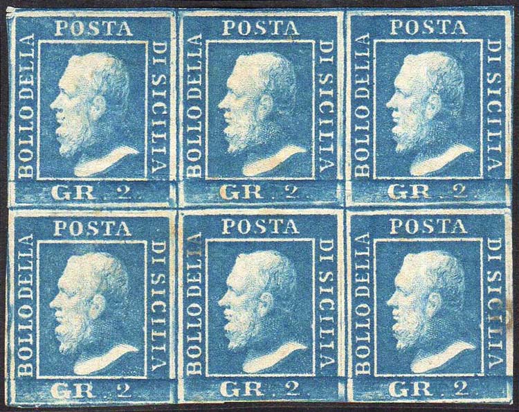 1859 - 2 grana azzurro verdastro, ... 