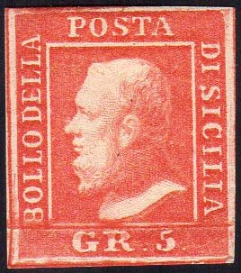 1859 - 5 grana vermiglio chiaro, I ... 