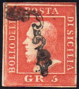 1859 - 5 grana vermiglio, II ... 