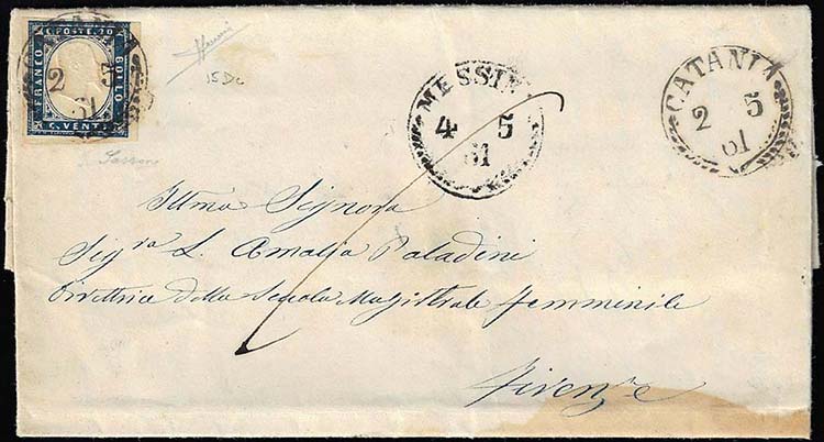 1861 - 20 cent. azzurro oltremare ... 