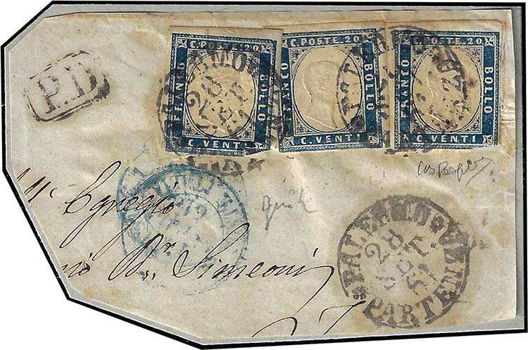 1861 - 20 cent. celeste grigio di ... 