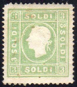 1862 - 3 soldi verde giallo (35), ... 