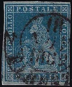 1851 - 2 crazie azzurro grigio su ... 
