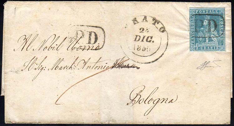 1855 - 2 crazie azzurro verdastro ... 