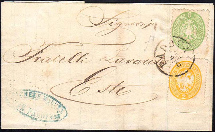 1866 - 2 soldi giallo, dent. 14, 3 ... 
