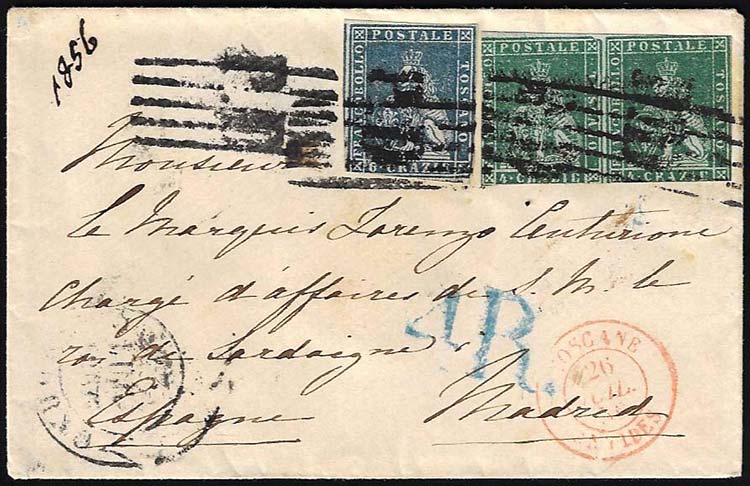 1856 - 4 crazie verde grigio, ... 