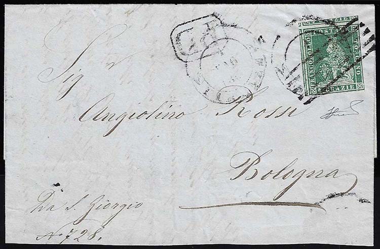 1857 - 4 crazie verde su grigio ... 