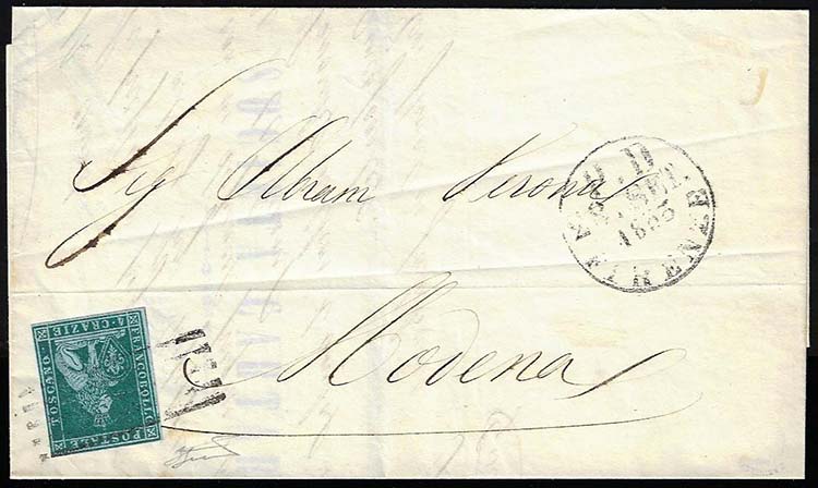 1853 - 4 crazie verde scuro su ... 