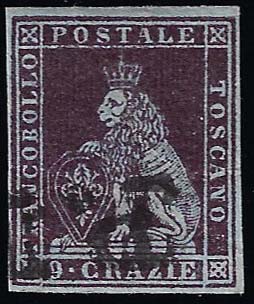 1851 - 9 crazie viola bruno ... 