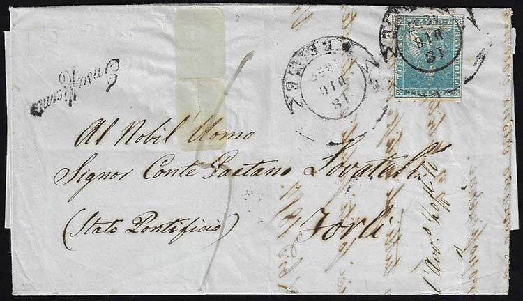 1857 - 2 crazie azzurro, II ... 