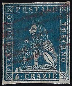 1857 - 6 crazie azzurro chiaro, II ... 