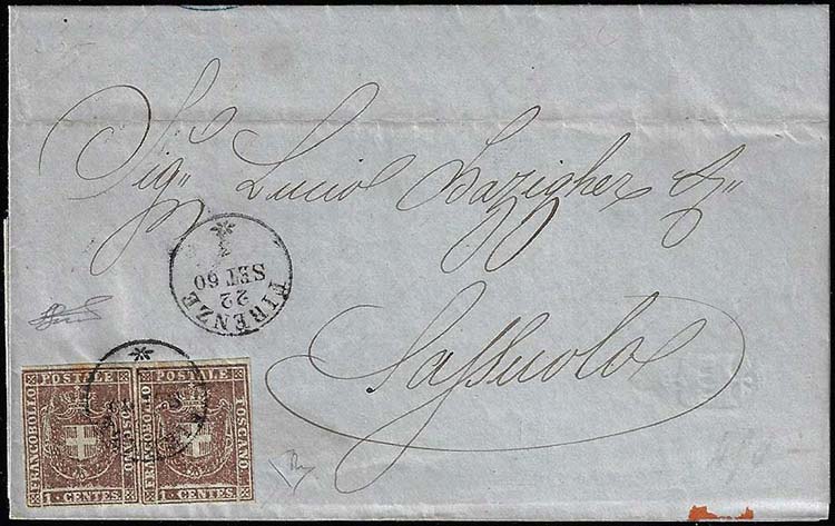 1860 - 1 cent. violetto bruno ... 