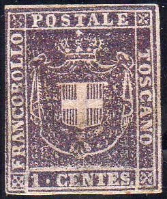 1860 - 1 cent. violetto scuro ... 