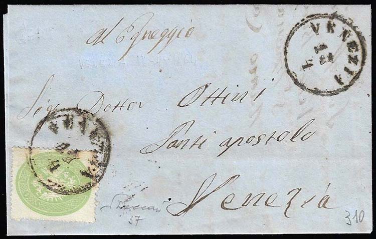 1864 - 3 soldi verde, dent. 14 ... 