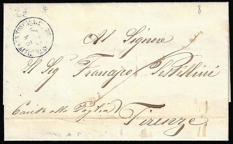1859 - Lettera in franchigia della ... 