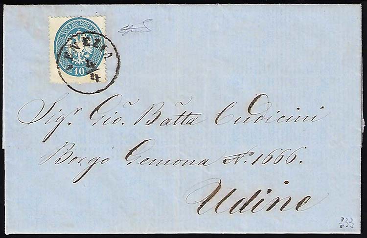 1864 - 10 soldi azzurro, dent. 14 ... 