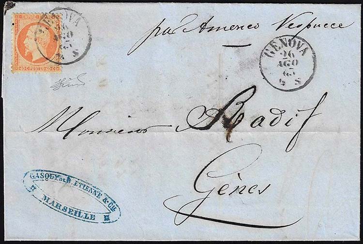 1863 - GENOVA - 40 cent. Napoleone ... 