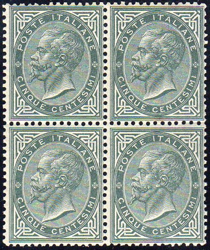 1863 - 5 cent. De La Rue, tiratura ... 