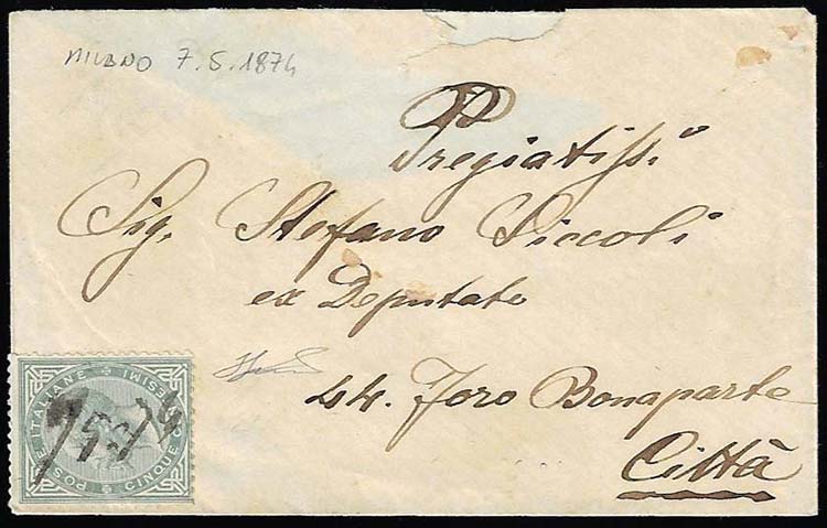 1874 - 5 cent. De La Rue, tiratura ... 