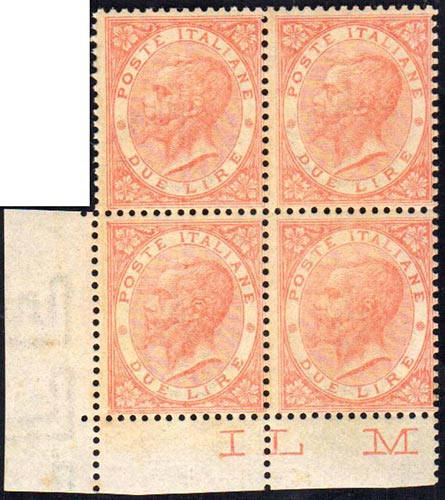 1863 - 2 lire De La Rue, tiratura ... 